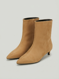 Women's Suede Ankle Boots: Pointed Toe Kitten Heel