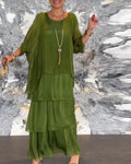 Women's Artistic Flow Dress – Loose Fit Boho Print