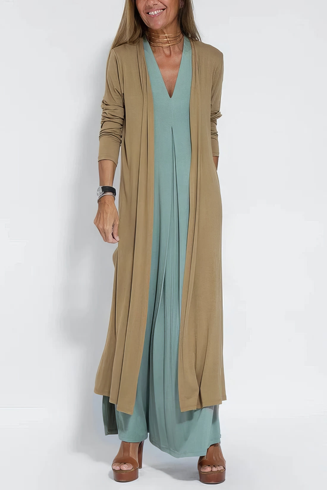 Daphne | Elegant Maxi Dress + Free Matching Cardigan